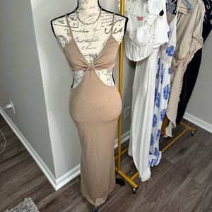 Tan Cutout Dress